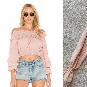 Tularosa Delaney Off Shoulder Blouse Top | Crop ShopBop Revolve XS $148